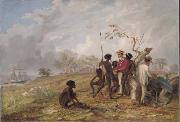 Thomas Baines Aborigines near the mouth of the Victoria River oil on canvas